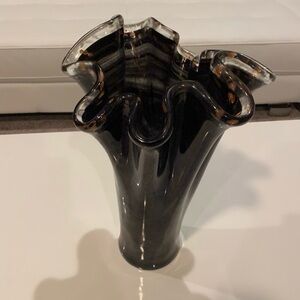 Murano White Cristal Vase. hand made In Italy. new Elegant Glass Vase